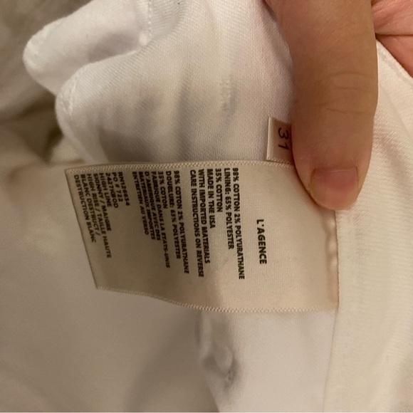 L'Agence / High Line Distressed Skinny Jeans Blanc destroyed wash white 31 - Picture 7 of 9